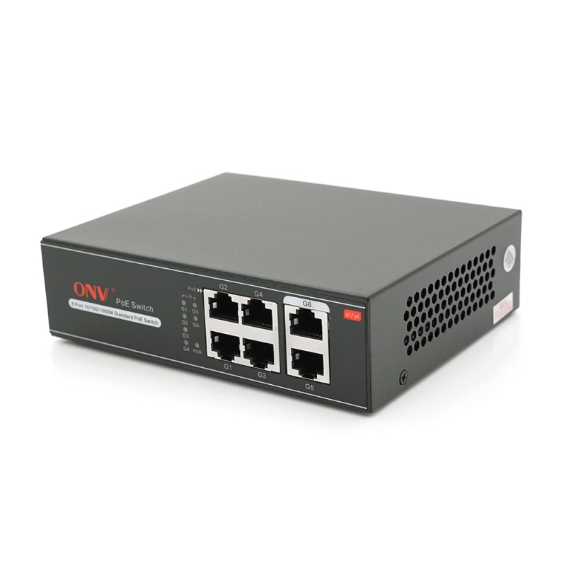 4х портовый PoE Full Gigabit коммутатор ONV-H3064P, 4xPoe1000Мбит + 2х1000 Мбит, IEEE802.3af/at , общая мощность 65 Вт