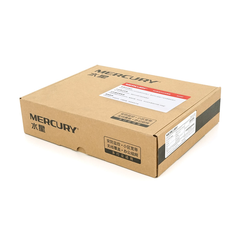 Комутатор POE 48V Mercury S109P 8 портів POE + 1 порт Ethernet (Uplink) 10/100 Мбіт/сек, БП в комплекті, BOX Q200 (285*223*68) 0,97 кг (216*131*30)-