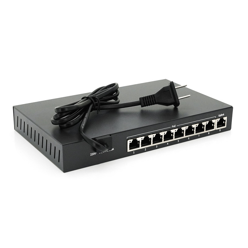 Комутатор POE 48V Mercury S109P 8 портів POE + 1 порт Ethernet (Uplink) 10/100 Мбіт/сек, БП в комплекті, BOX Q200 (285*223*68) 0,97 кг (216*131*30)-