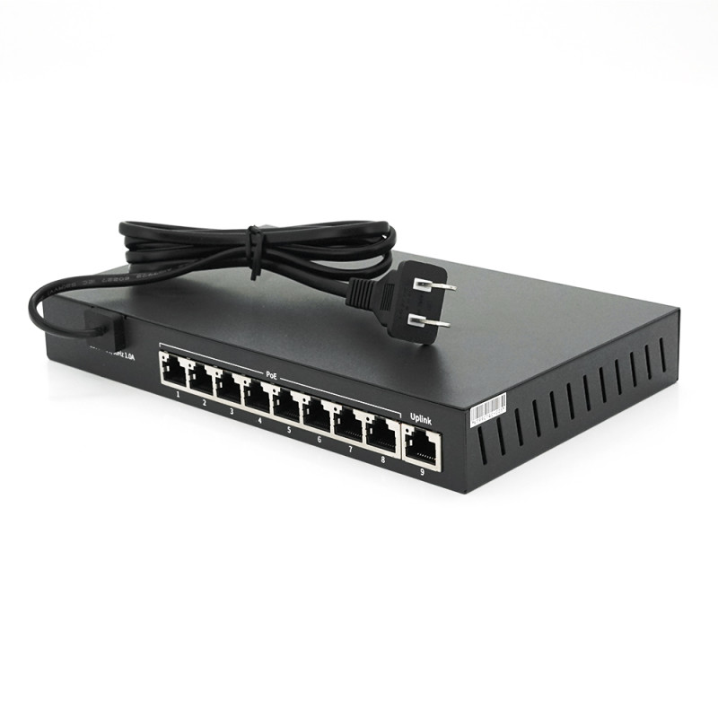 Комутатор POE 48V Mercury S109P 8 портів POE + 1 порт Ethernet (Uplink) 10/100 Мбіт/сек, БП в комплекті, BOX Q200 (285*223*68) 0,97 кг (216*131*30)-