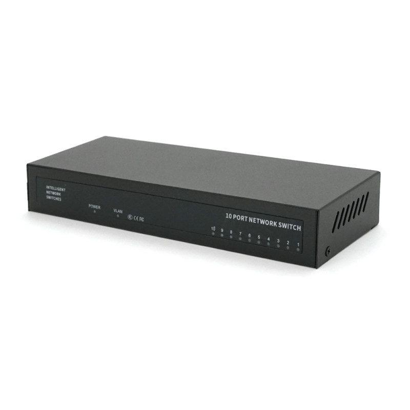 POE коммутатор Merlion 8 POE 10/100+2 RJ45 10/100 внешний блок питания 52V 1,85A