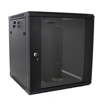 Шафа Merlion 18U, 600*450*897mm (Ш*Г*В)мм загартоване скло, чорна, сталь 1,2мм із замком (у розібраному вигляді!!!)