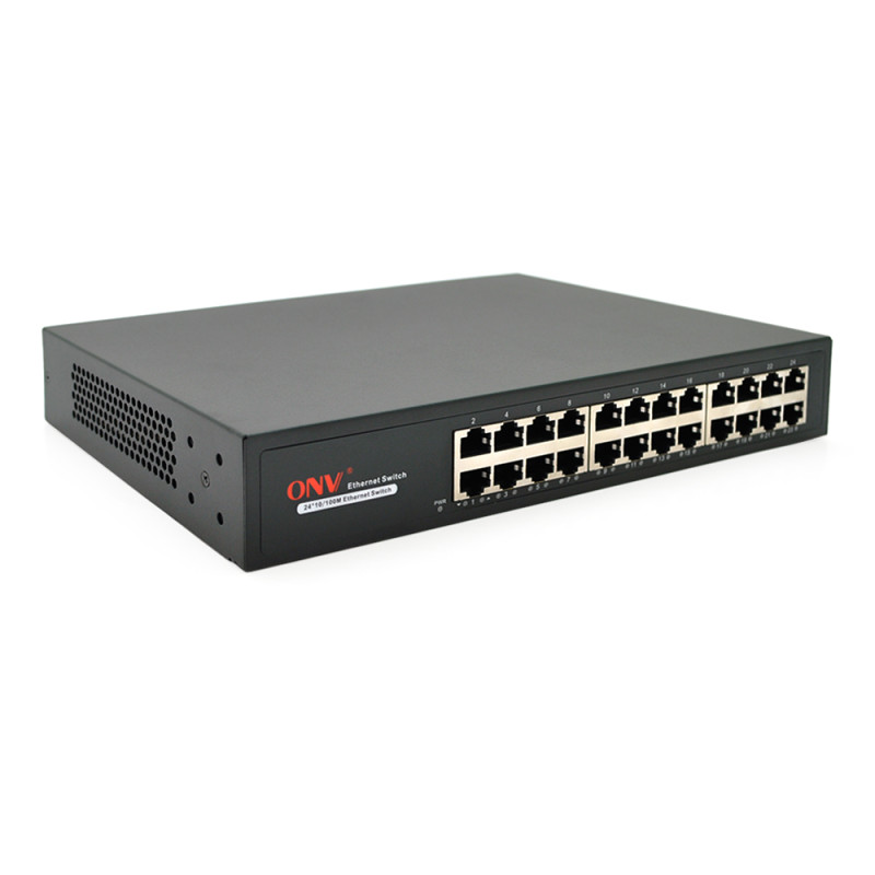 Комутатор Ethernet ONV-H1024 у металевому корпусі, 24*100Мб портів, 270х181х44.5 мм-