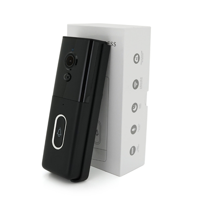 Автономный уличный/внутренний Видеозвонок 2MP YOSO DoorVision-WIFI-02-2 Tuya . на батареях 18650 . WIFI . запись на SD карту. Черный ( батареи не вход