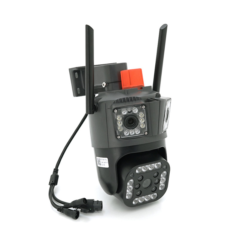 2+2+2Мп Wi-Fi видеокамера с тремя объективами уличная SD/карта YOSO YO-IPC49D6MP50 PTZ 2.8mm V380
