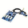Cпліттер-розгалужувач-хаб PCI-e x 1 на 3 порту х 1, BOX-