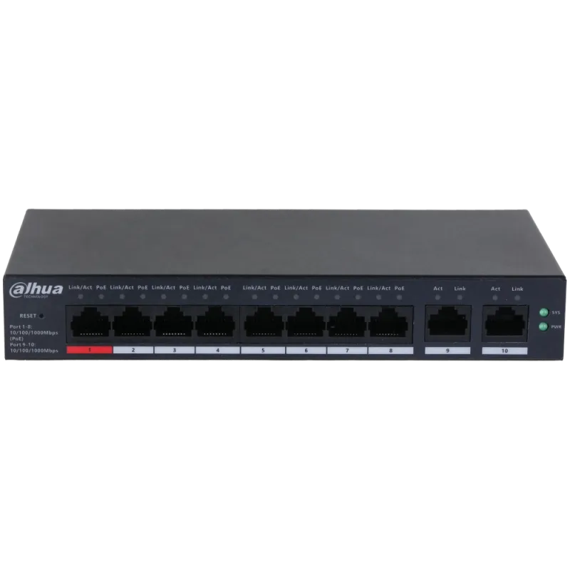 Коммутатор 8 портов управляемый Dahua DH-CS4010-8GT-110 PoE