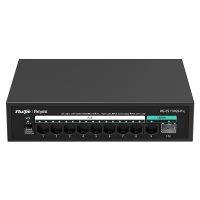 Коммутатор 10 портов неуправляемый Ruijie Reyee RG-ES110GS-P-L PoE