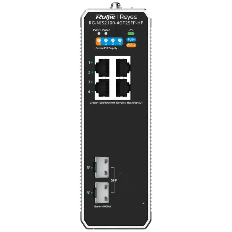 Коммутатор 4 порта управляемый Ruijie Reyee RG-NIS2100-4GT2SFP-HP PoE++