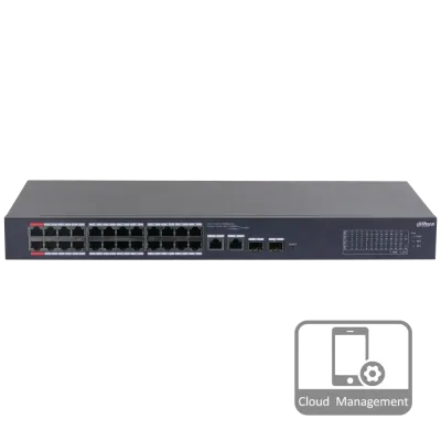 Комутатор 24 порти керований Dahua DH-CS4226-24ET-240 PoE