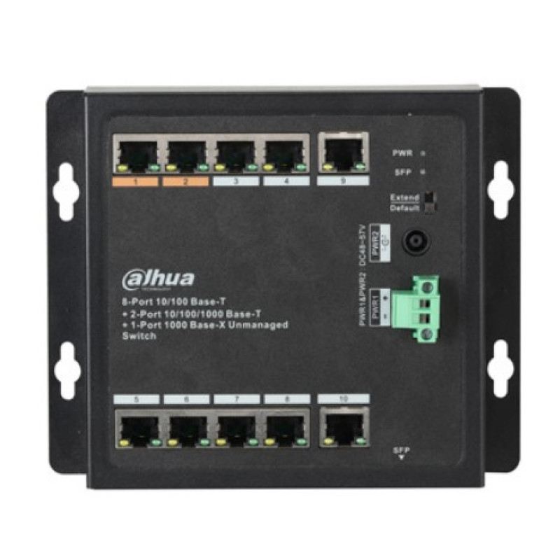 Комутатор 8 портів некерований Dahua DH-PFS3111-8ET-96-F PoE-