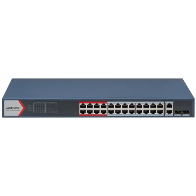 Коммутатор 24 порта управляемый Hikvision DS-3E1326P-EI(B) POE