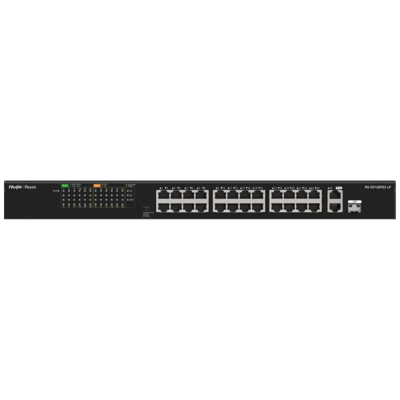 Коммутатор 26 портов неуправляемый Ruijie Reyee RG-ES126FGS-LP PoE