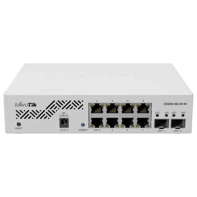 Коммутатор 8 портов управляемый MikroTik CSS610-8G-2S+IN