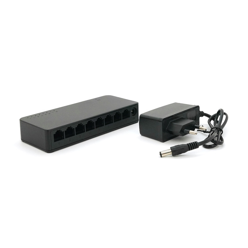 Коммутатор Merlion MG1008 8 портов Ethernet 10/100/1000 Мбит/сек. пластик DC 5V. Блок питания в комплекте