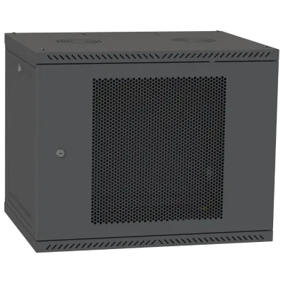 Шкаф телекоммуникационный двери перф (черный) IPCOM 12U 600x450