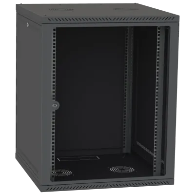 Шкаф телекоммуникационный двери стекло (черный) IPCOM 15U 600x600