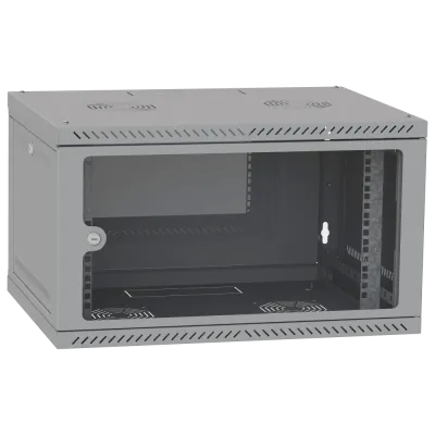 Шкаф телекоммуникационный двери стекло (серый) IPCOM 6U 600x600