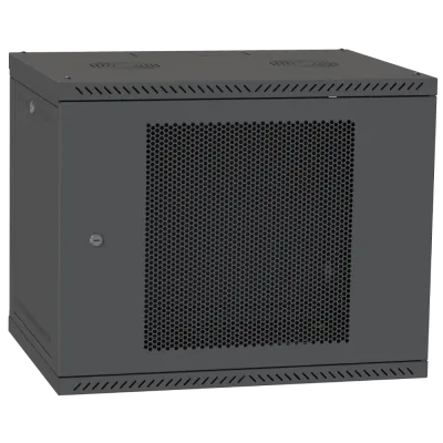 Шкаф телекоммуникационный двери перф (черный) IPCOM 9U 600x450