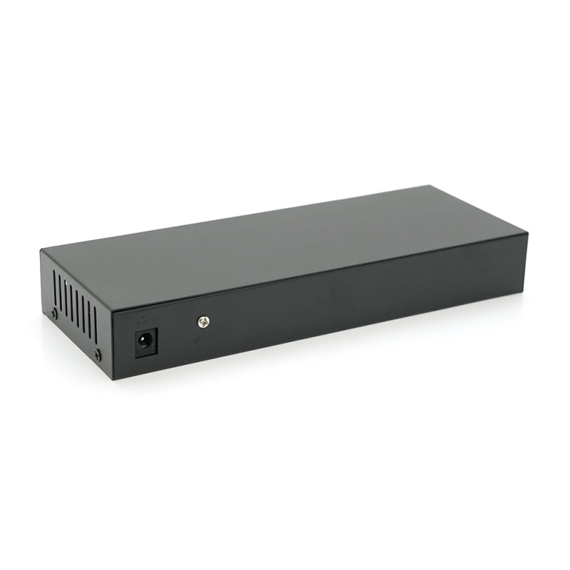 Комутатор POE 48V з 8 портами POE 100Мбіт + 2 порт Ethernet (UP-Link) 100Мбіт, корпус – метал, Black, БП в комплекті, Q18-