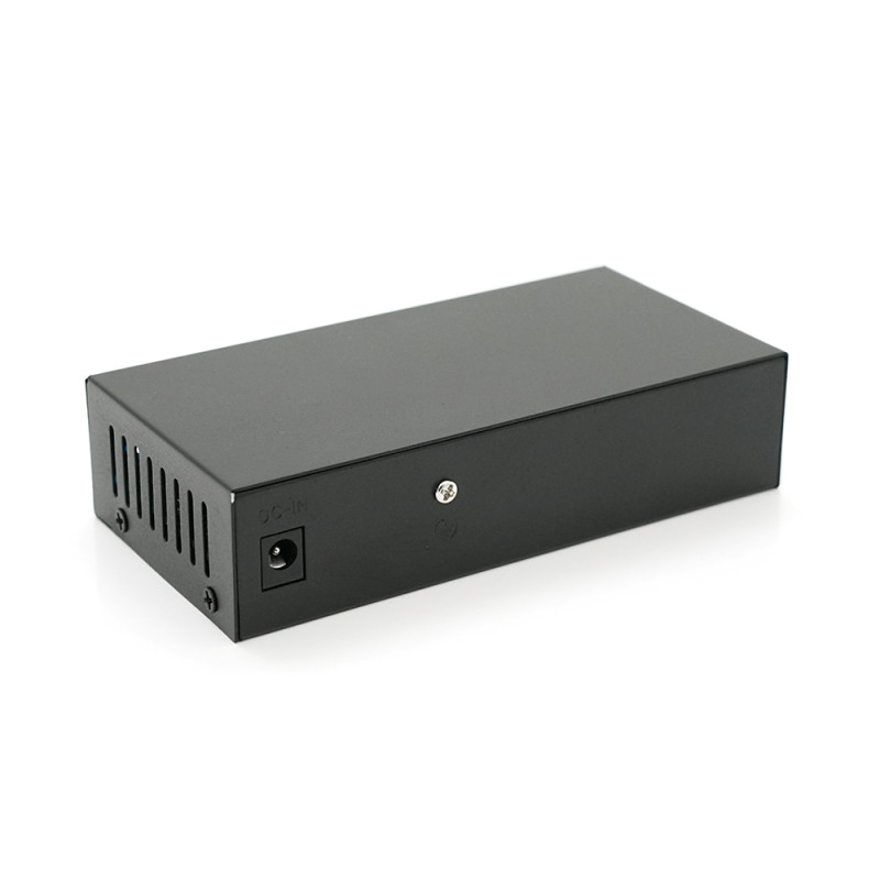 Коммутатор POE 48V с 4 портами POE 100Мбит + 2 порт Ethernet (UP-Link) 100Мбит, корпус - металл, Black, БП в комплекте, Q18