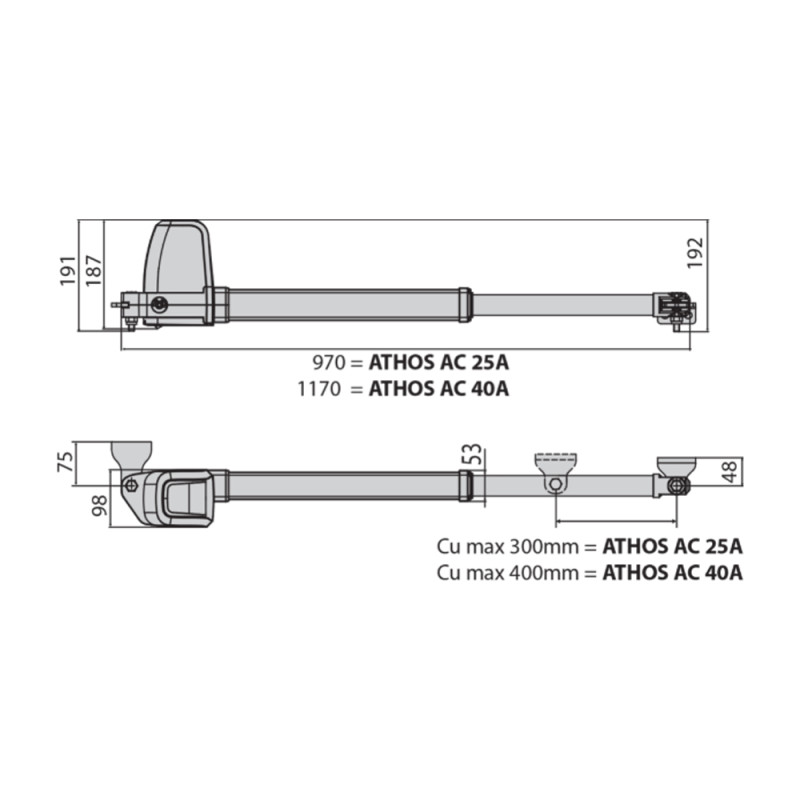 Автоматика для распашных ворот BFT ATHOS AC A40 BASE KIT комплект