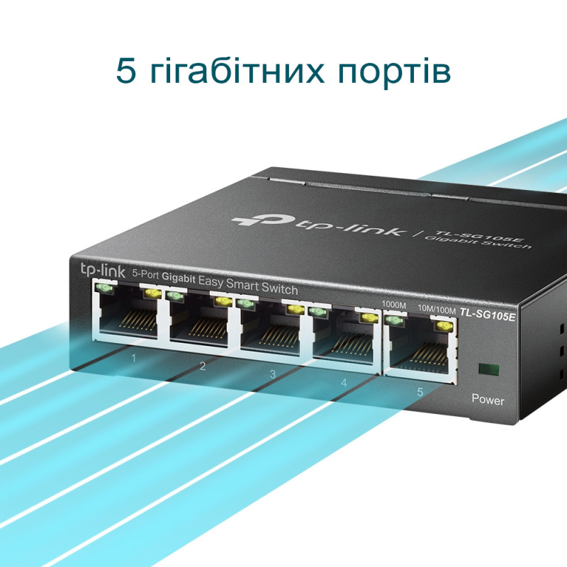 Коммутатор TP-Link EasySmart TL-SG105E 5-портовый управляемый