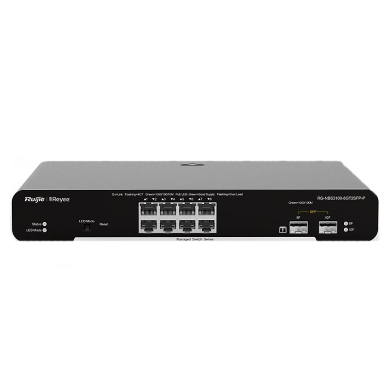 PoE-коммутатор Ruijie Reyee RG-NBS3100-8GT2SFP-P управляемый 10-портовый