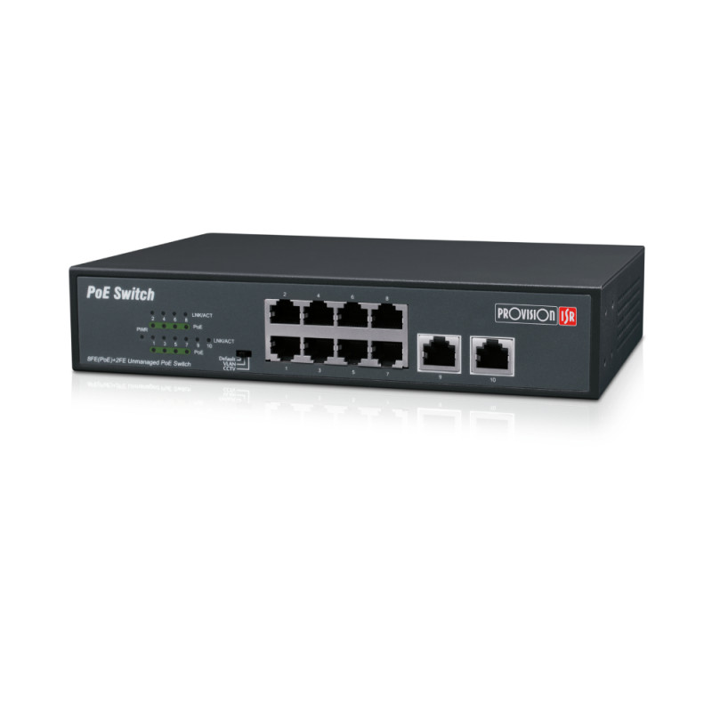 Некерований PoE-комутатор Provision-ISR PoES-08120C+2I-V2 з 8 портами PoE-
