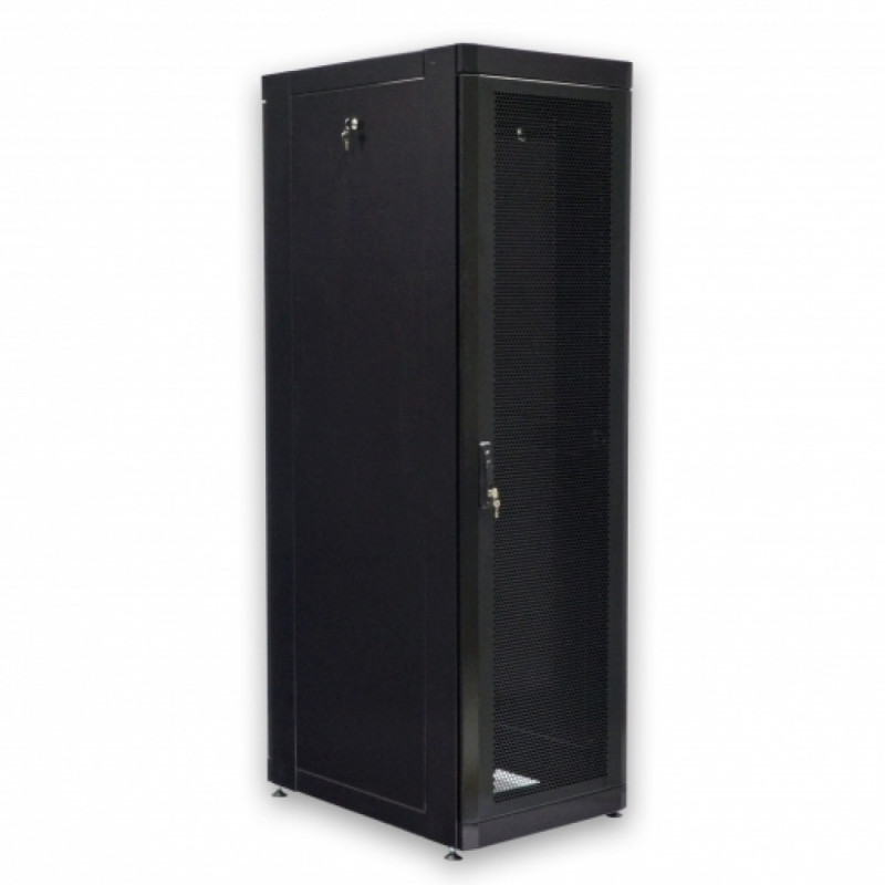 Шафа серверна CMS 45U 610 х 865 UA-MGSE4568MPB посилена з перфорованими дверима для мережевого обладнання-