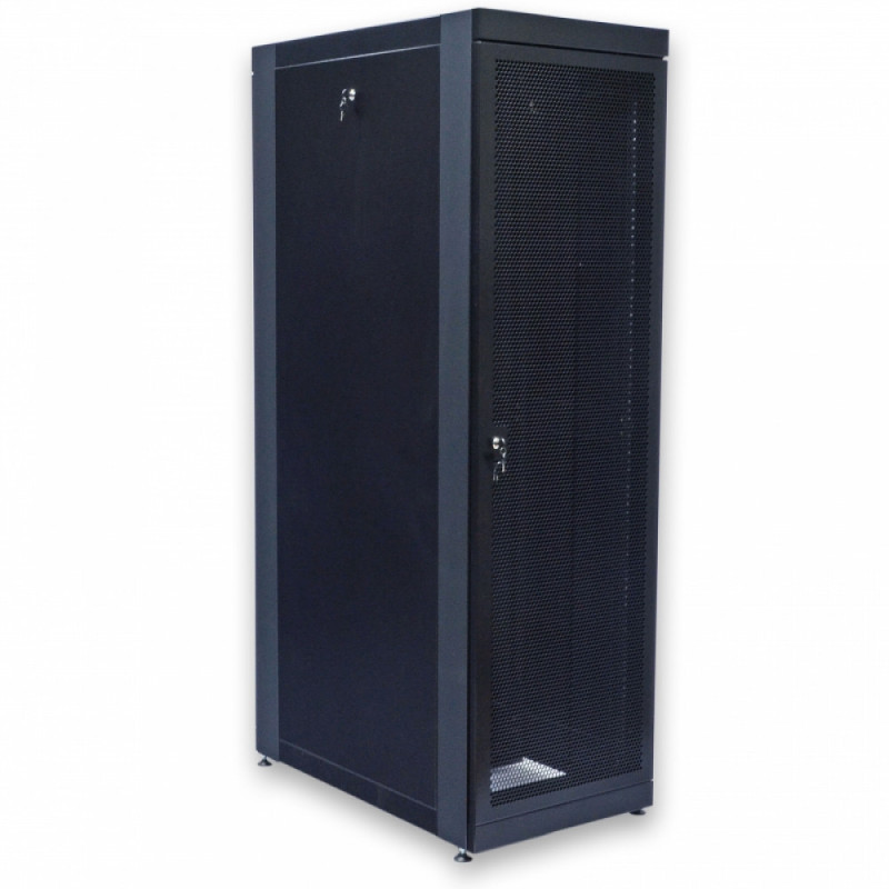 Шафа серверна CMS 42U 610 х 1055 UA-MGSE42610MPB посилена з перфорованими дверима для мережевого обладнання-