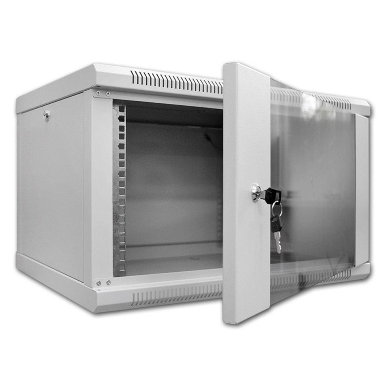 Шкаф серверный SteelNet 6U 600 x 450 для сетевого оборудования (стекло, серый)