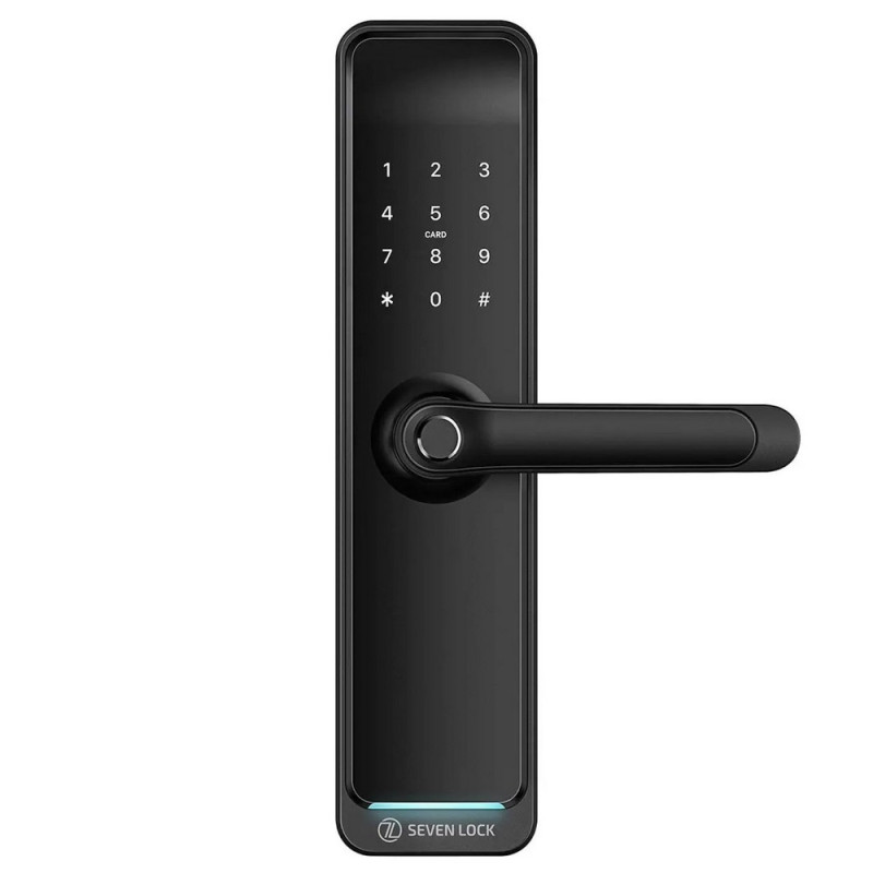 Умный дверной биометрический замок SEVEN LOCK SL-7767BF black (без врезной части)