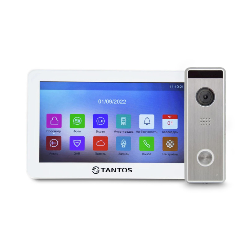 Комплект відеодомофону Tantos Prime HD 7" (White) + Tantos Triniti HD-