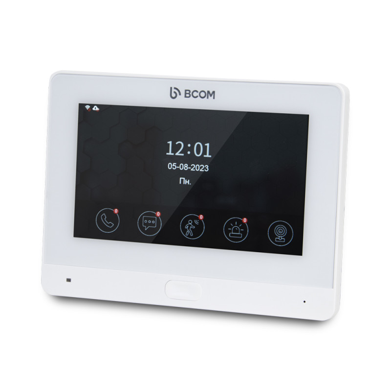 Комплект Wi-Fi видеодомофона 7" BCOM BD-760FHD/T White с поддержкой Tuya Smart + BT-400FHD Silver