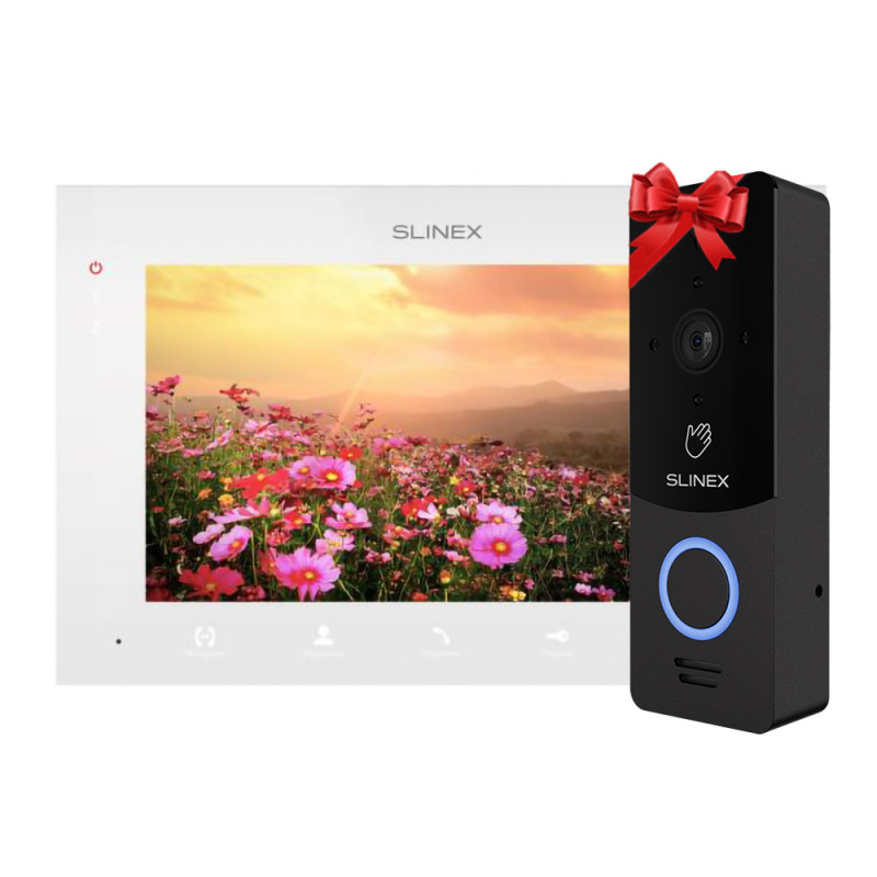 Відеодомофон Slinex SQ-07MTHD white + Відеопанель 2 Мп Slinex ML-20HD black-