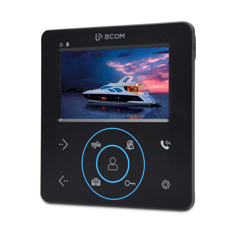 Комплект відеодомофона BCOM BD-480M Black Kit: відеодомофон 4" і відеопанель-
