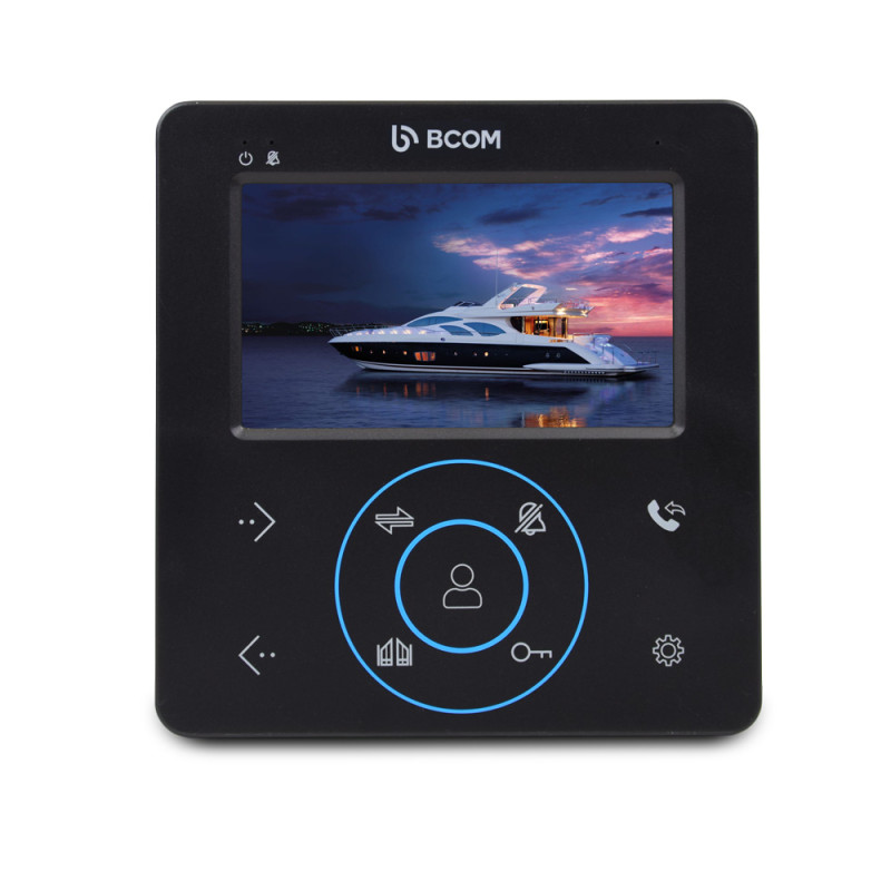 Комплект відеодомофона BCOM BD-480M Black Kit: відеодомофон 4" і відеопанель-