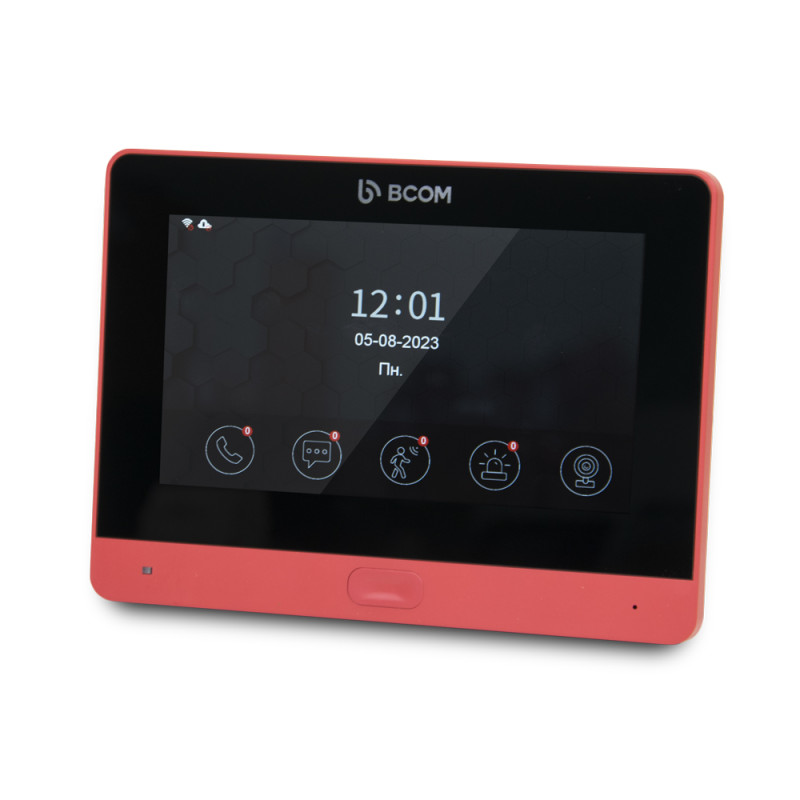 Комплект Wi-Fi відеодомофонa 7" BCOM BD-760FHD/T Red з підтримкою Tuya Smart + BT-400FHD Black-