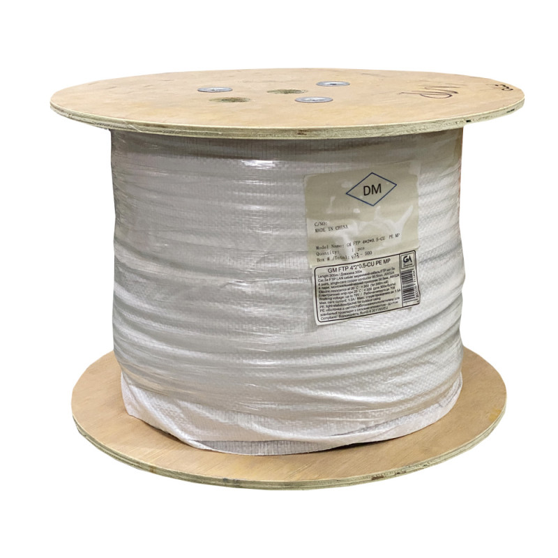 Кабель звита пара GoldMine GM FTP 4*2*0.5-CU PE MP кат.5е (FTP мідь зовнішній з несучим дротом) бухта 305м-